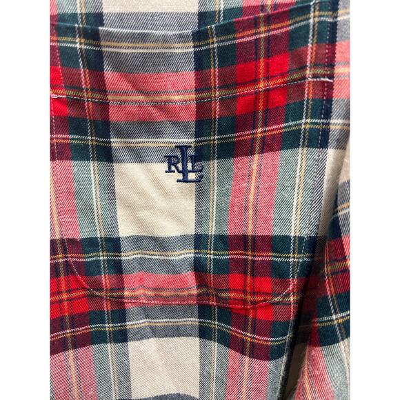Lauren Ralph Lauren Womens Bullion Checked Plaid Twill 100% Rayon Shirt Size L - Picture 6 of 9